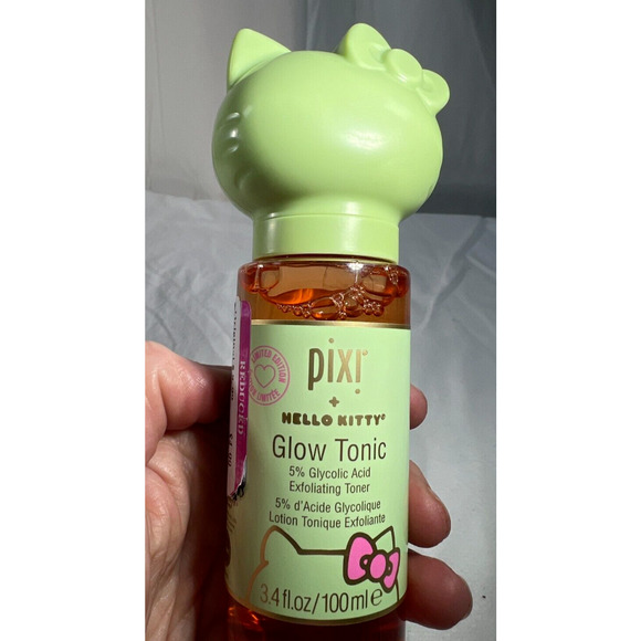 Pixi Hello Kitty Glow Tonic 5% Glycolic Acid Exfoliating Toner 100ml Limited NEW - Picture 4 of 12
